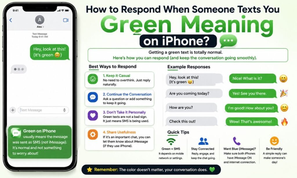 How to Respond When Someone Texts You Green Meaning on iPhone?