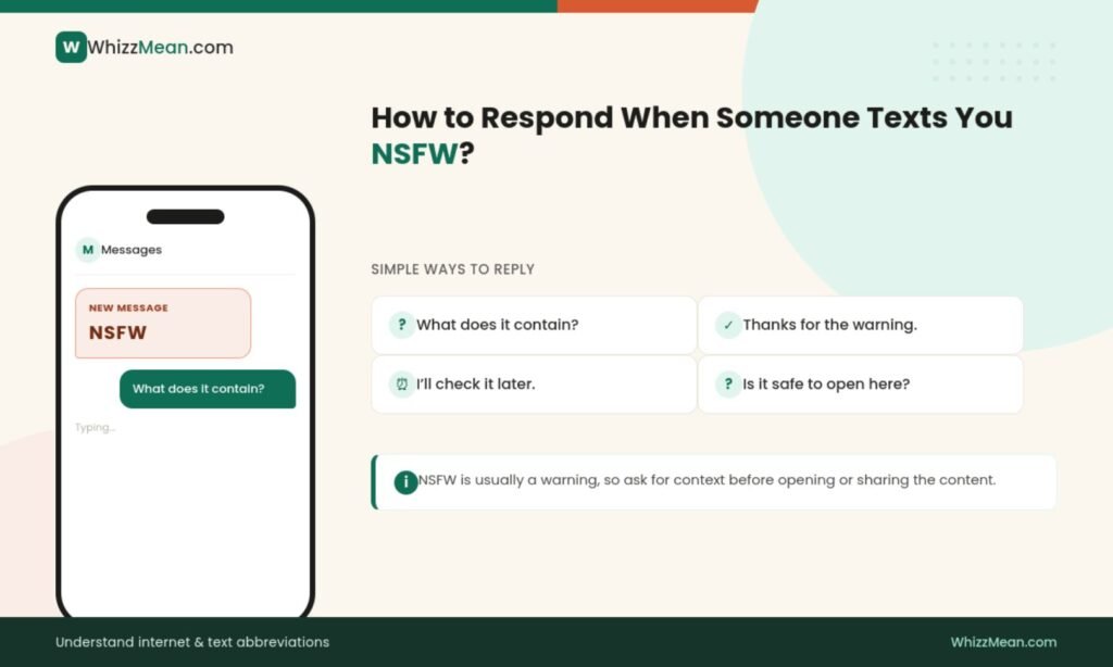 How to Respond When Someone Texts You NSFW?