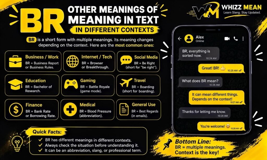Other Meanings of BR Meaning in Text in Different Contexts