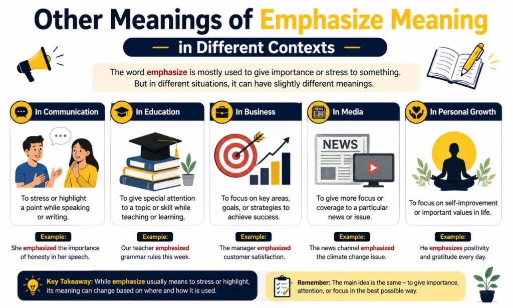 Other Meanings of Emphasize Meaning in Different Contexts