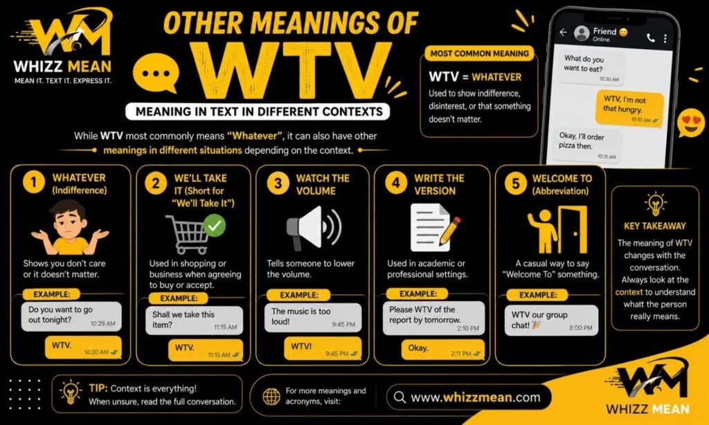 Other Meanings of WTV Meaning in Text in Different Contexts