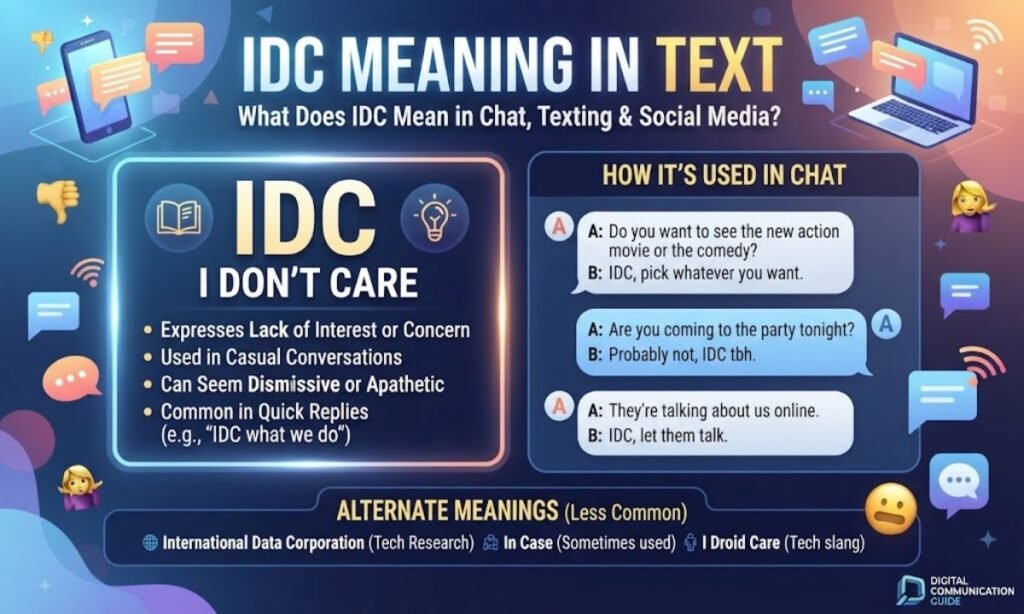 IDC Meaning in Text: What Does IDC Mean in Chat, Texting & Social Media?