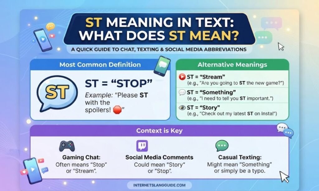 ST Meaning in Text: What Does ST Mean in Chat, Texting & Social Media?