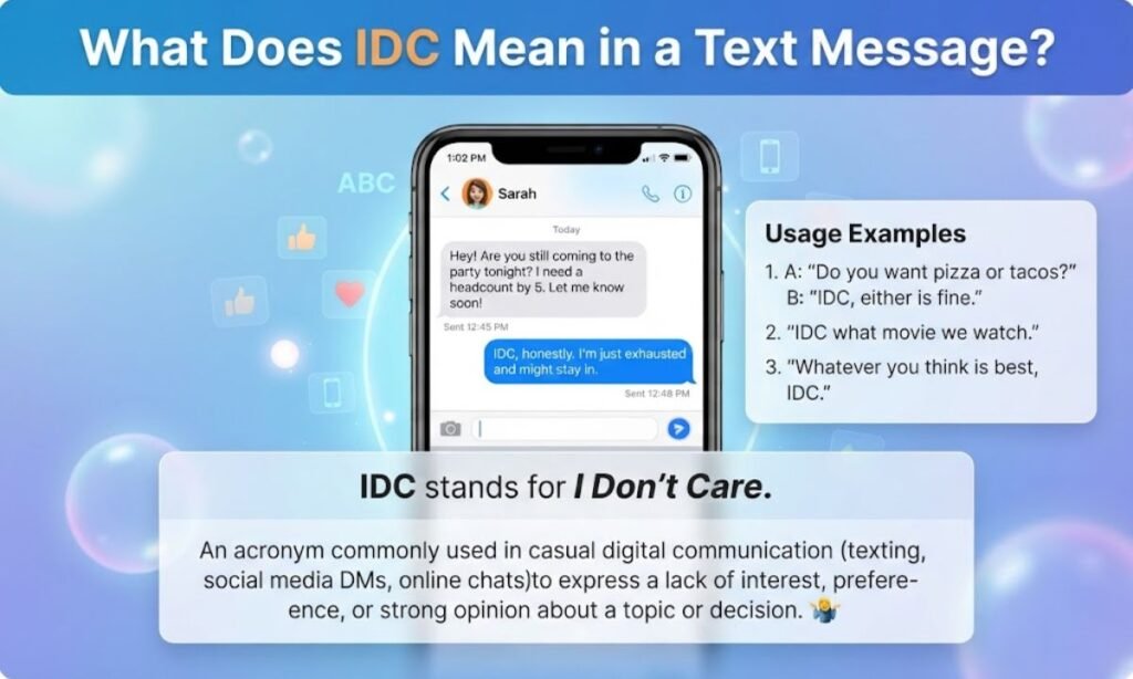 What Does IDC Mean in a Text Message?