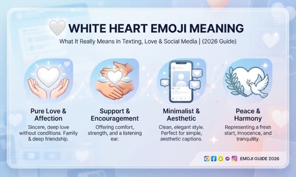 🤍 White Heart Emoji Meaning: What It Really Means in Texting, Love & Social Media (2026 Guide)