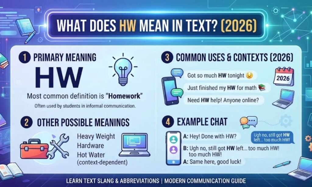 What Does HW Mean in Text? Meaning, Uses & Examples (2026)